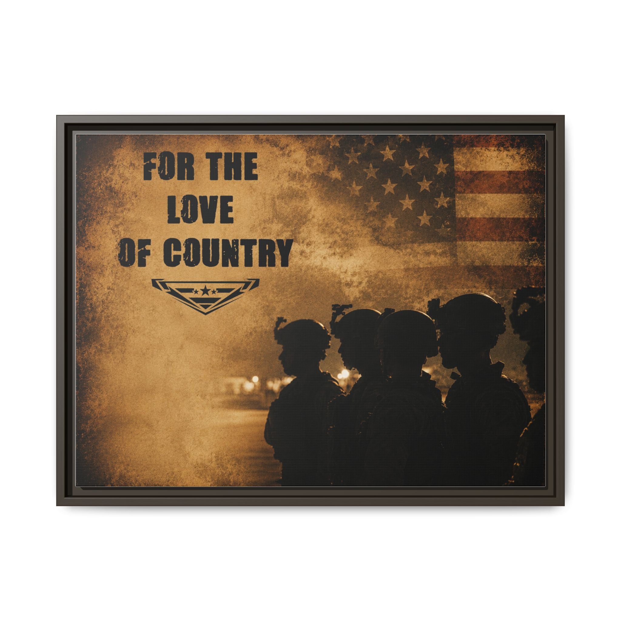 For the Love of Country Framed Canvas Wall Art