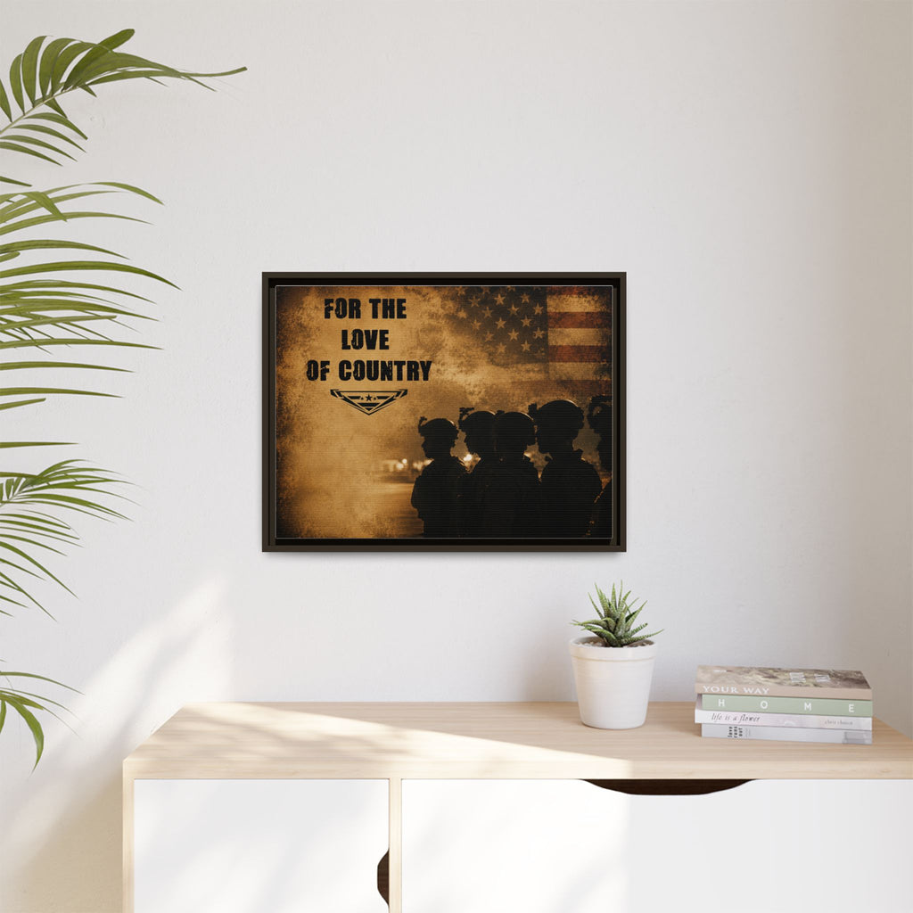 For the Love of Country Framed Canvas Wall Art
