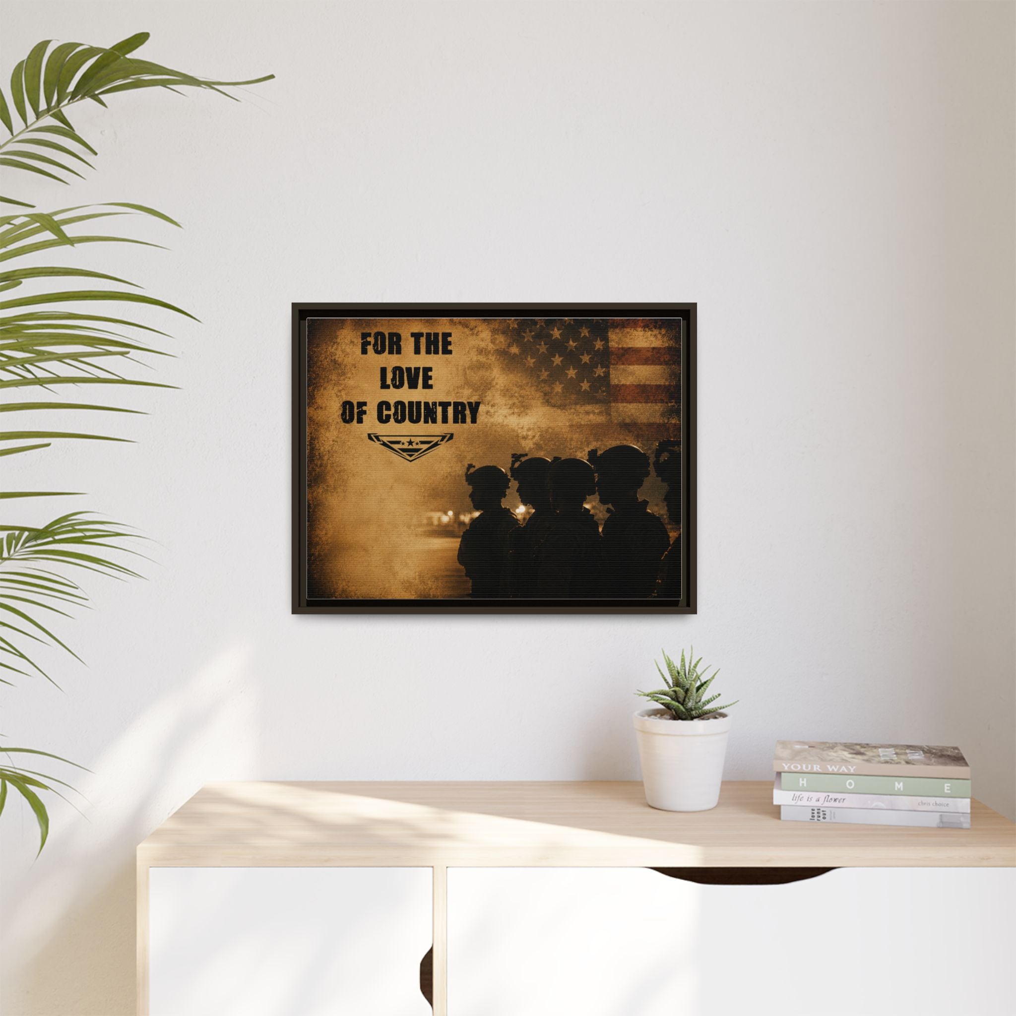 For the Love of Country Framed Canvas Wall Art