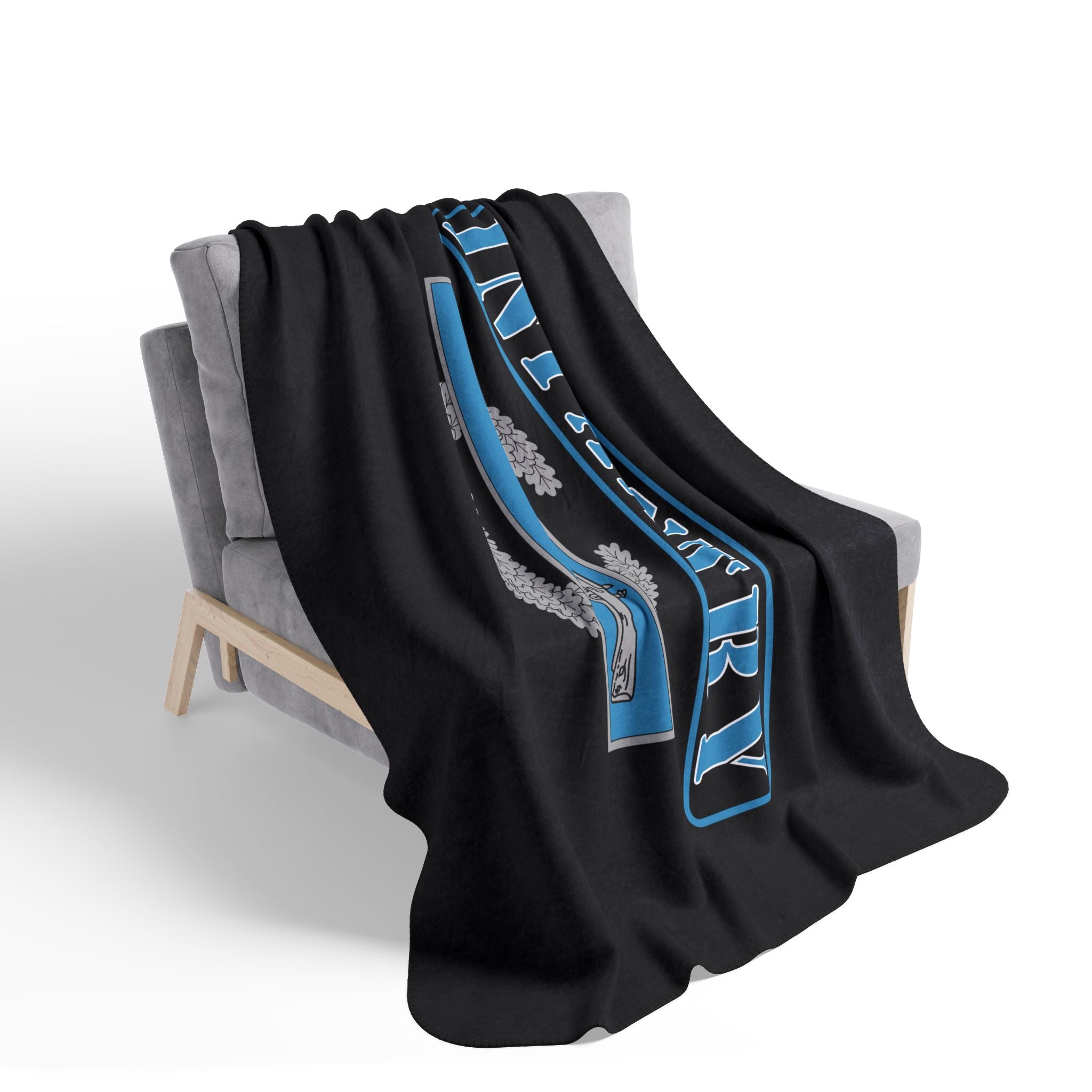 Combat Infantry Veteran Fleece Sherpa Blanket – Cozy Military Tribute Throw