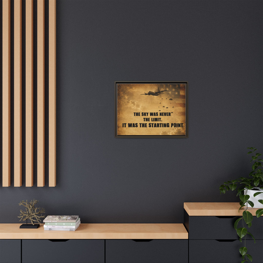 Vintage Military Canvas Print - "The Sky Was Never The Limit. It Was The Starting Point" (Framed)