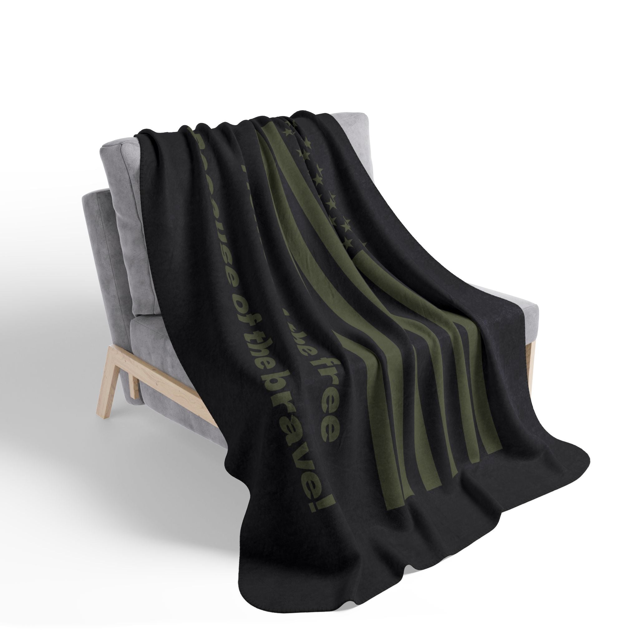 Home of the Free Fleece Sherpa Blanket – Cozy Military Tribute Throw