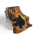 Patriotic Fighter Jet Sherpa Blanket – American Flag Sky Silhouette