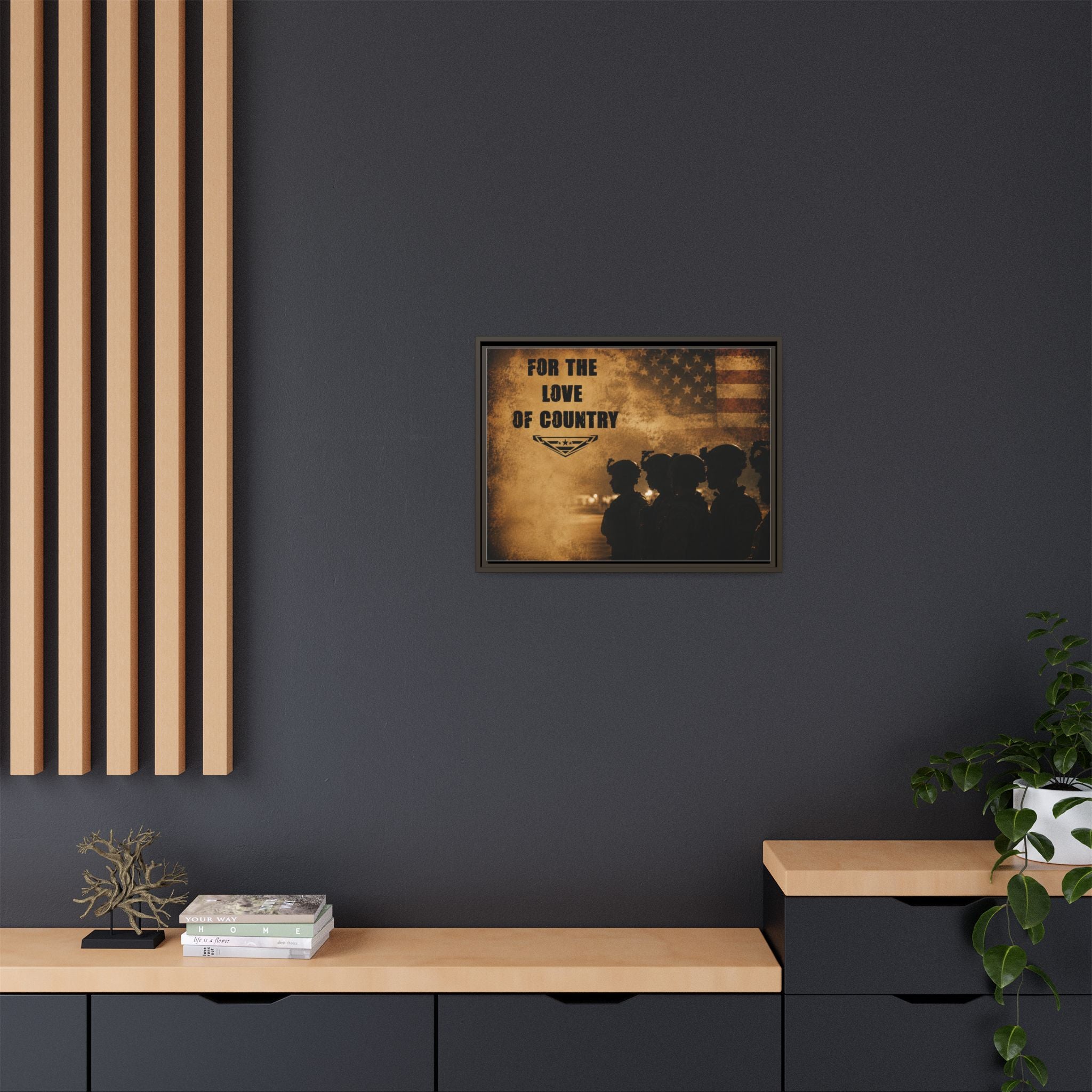 For the Love of Country Framed Canvas Wall Art