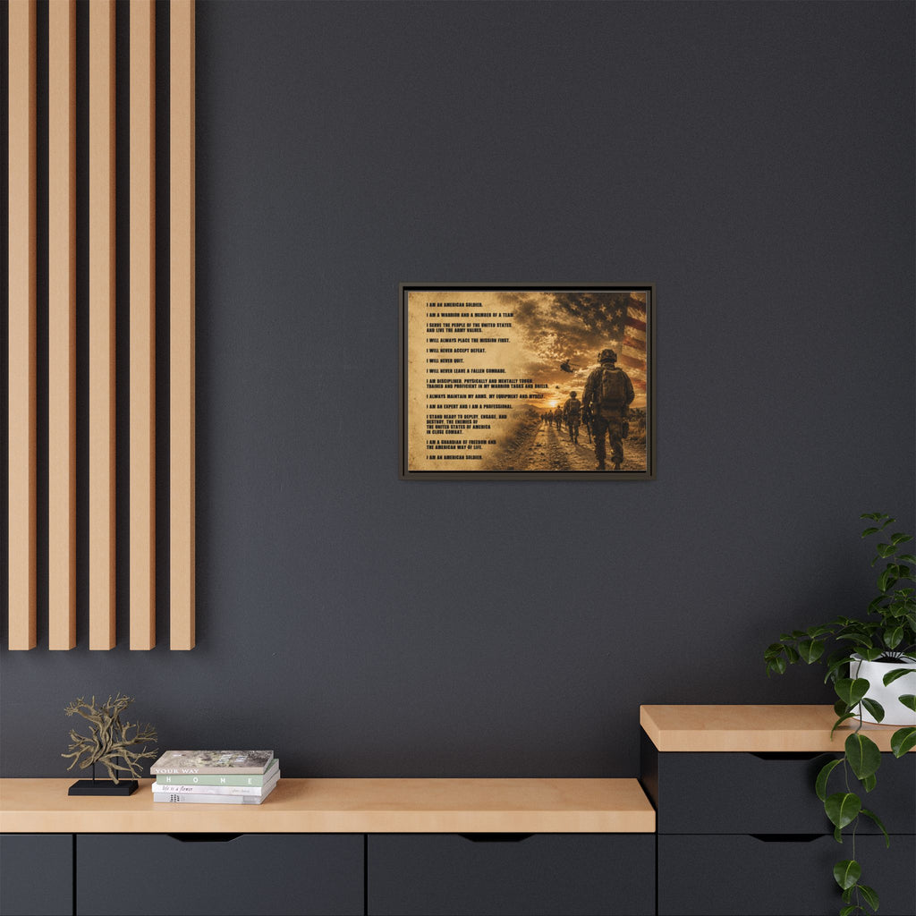 Framed Matte Canvas - I Am An American Soldier
