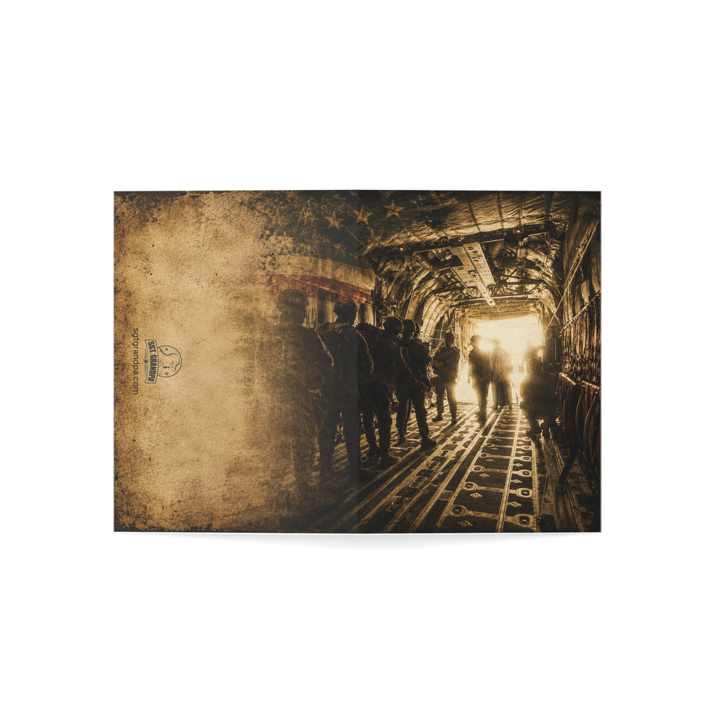 Jump Greeting Cards — Vintage Troop C-130 Salute (1/10/30/50 pcs)