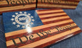 We The People 250th Anniversary Handcrafted Wooden Desktop Flag – Made by U.S. Veterans
