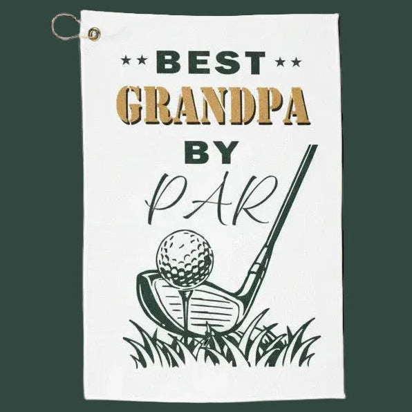 "Best Grandpa By Par" Personalized Golf Towel
