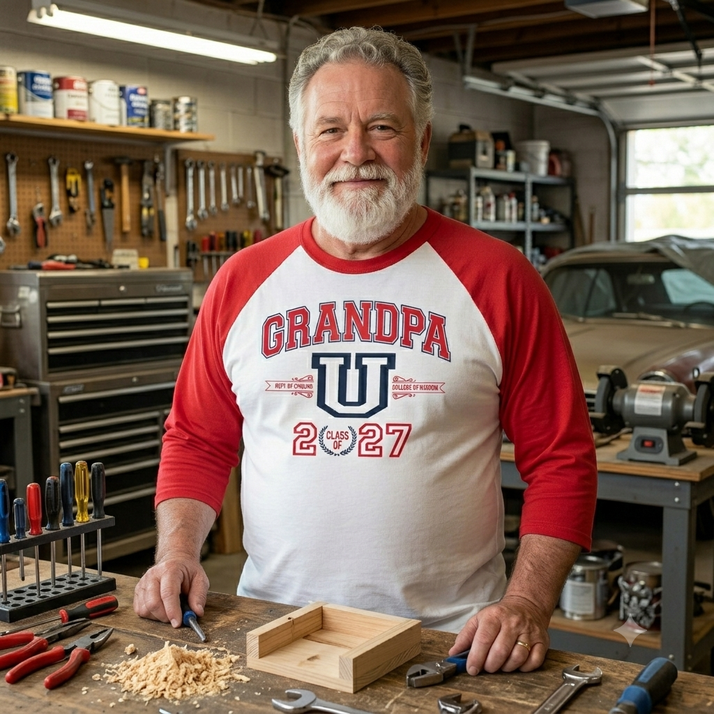 Grandpa U Class of 2027 - 3/4 sleeve raglan shirt