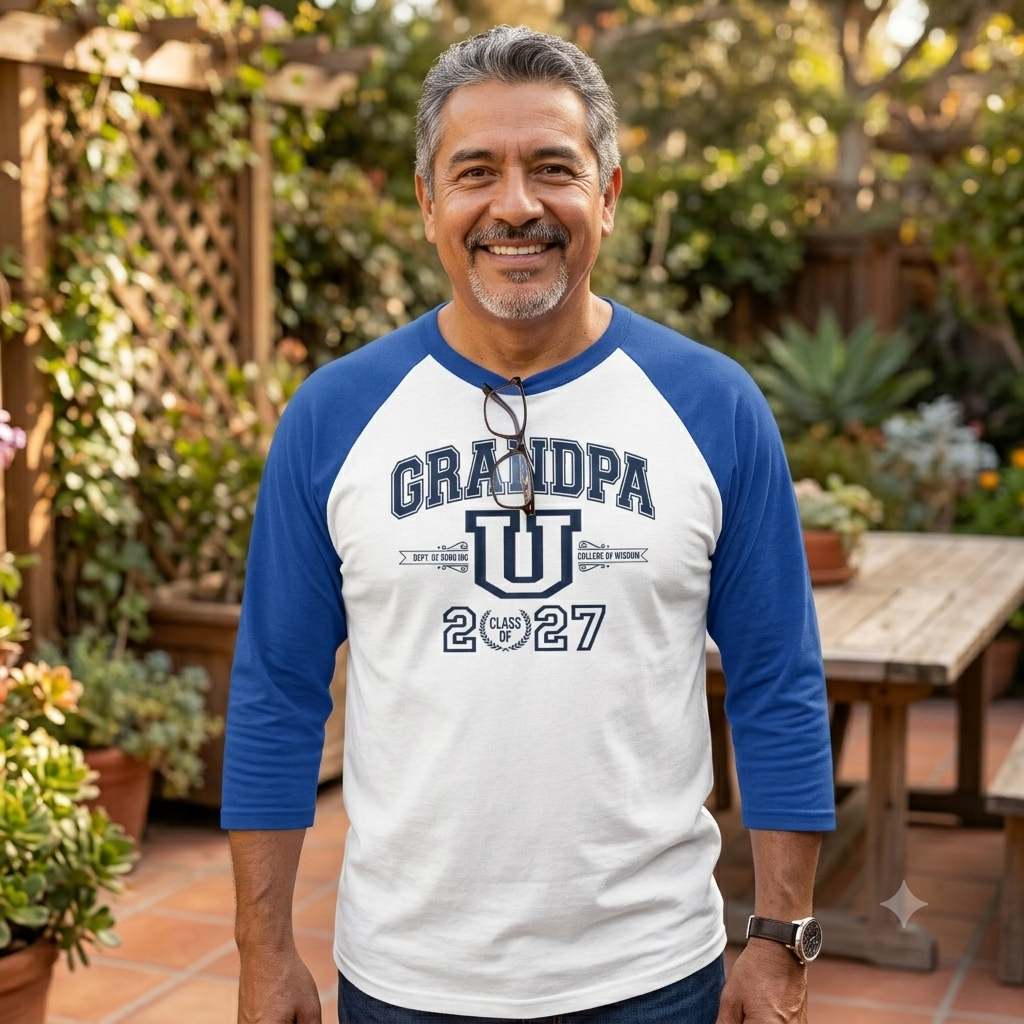 Grandpa U Class of 2027 - 3/4 sleeve raglan shirt