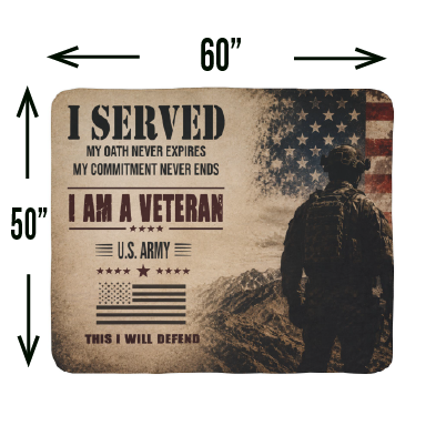 I Am A Veteran US Army – Cozy Military Tribute Throw