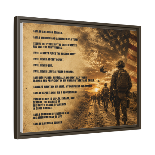 Framed Matte Canvas - I Am An American Soldier