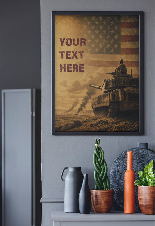Army tank armor military wall art, printable veteran gift download