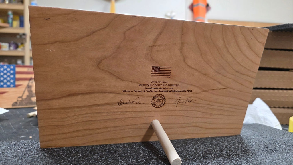 United States Marine Corps Handcrafted Wooden Desktop Flag – Made by U.S. Veterans